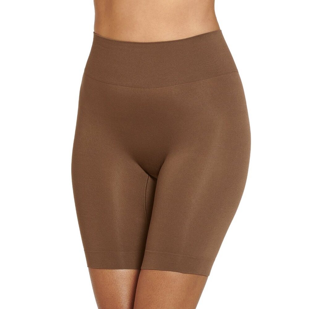Jockey Essentials Women's Seamfree No Chafe Slip Shorts - Coffee, XL-4X, NWT